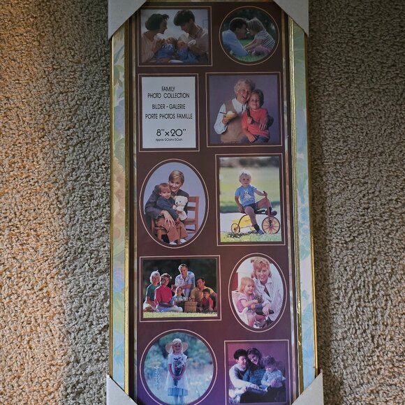 Ornate Floral Photo Collage Frame – 8x20 – Holds 10 Photos –Gold Trim–New Unused - Picture 2 of 4